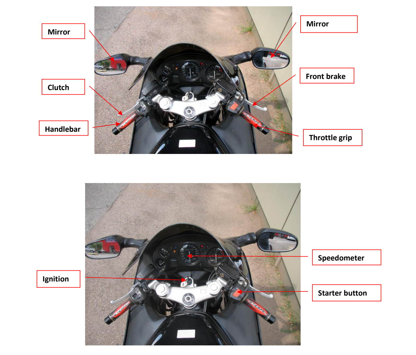 Instruments and starting controls