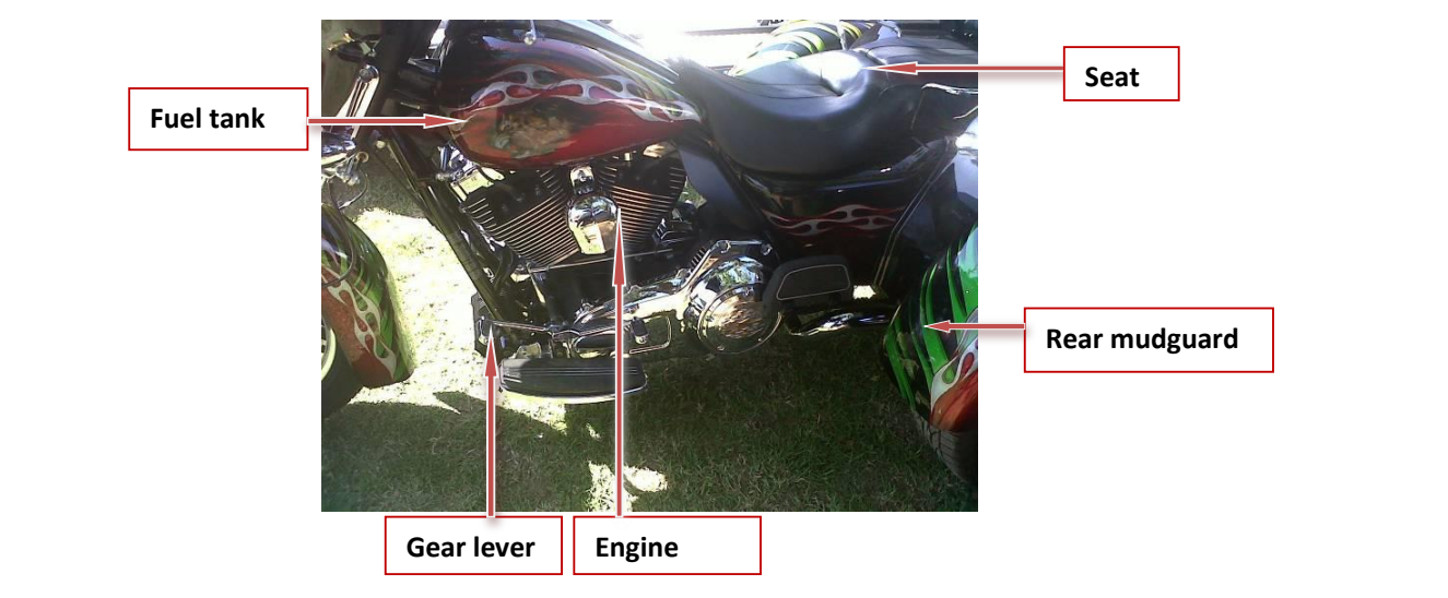 Recognise the main motorcycle components