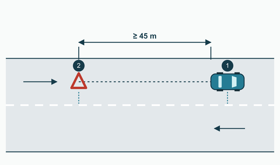 Place it where approaching traffic can see it