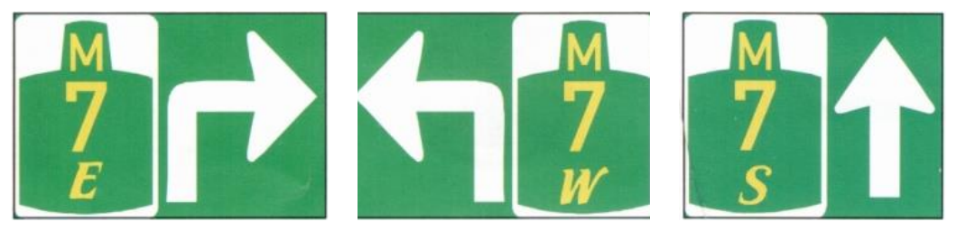 Direction, advance and overhead marker layouts