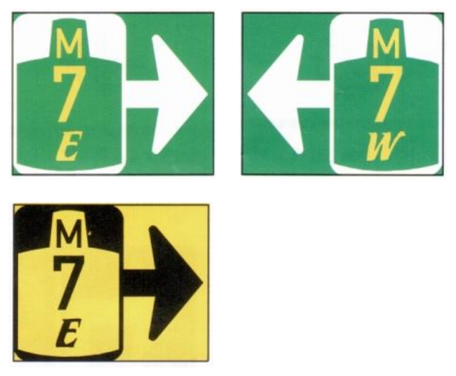 Direction, advance and overhead marker layouts