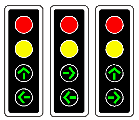 Steady and flashing arrows are different