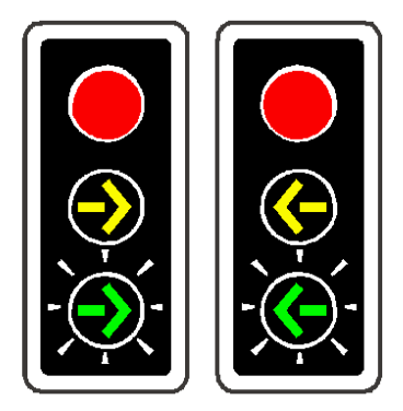 Steady and flashing arrows are different