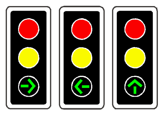 Steady and flashing arrows are different