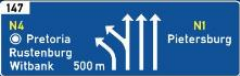 Overhead freeway direction
