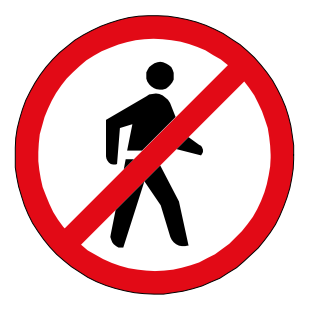 Pedestrians prohibited