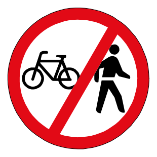 Pedal cycles and pedestrians prohibited