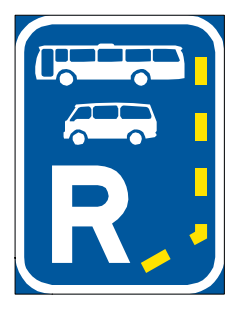Beginning of bus and minibus lane reservation