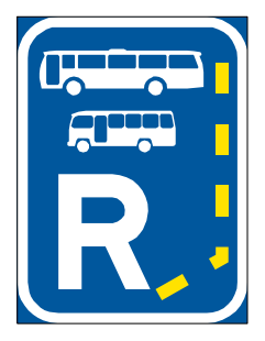 Beginning of bus and midibus lane reservation