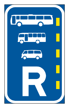 Bus, midibus and minibus lane reservation