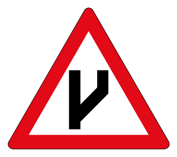 Beginning of dual roadway