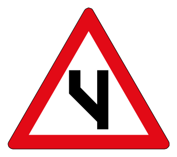 Beginning of dual roadway
